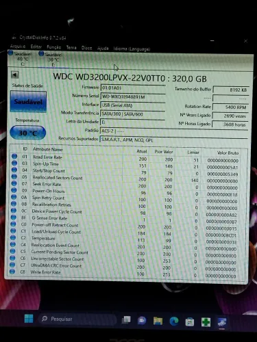 WDC 320 GB várias marcas.