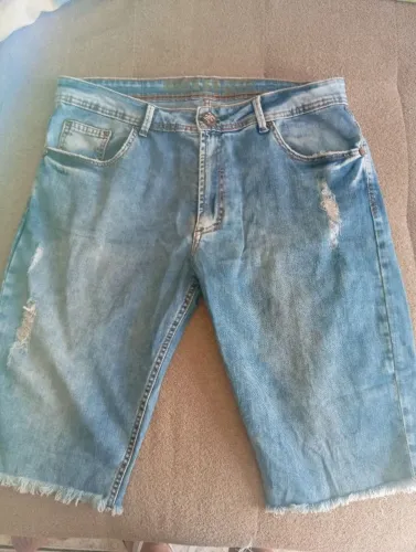 Bermuda jeans masculina plus size 46