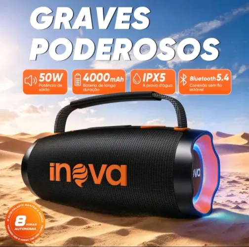 CAIXA DE SOM BLUETOOTH 50W INOVA