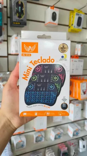 Mini Teclado Sem Fio Bluetooth e 2.4G com Touchpad