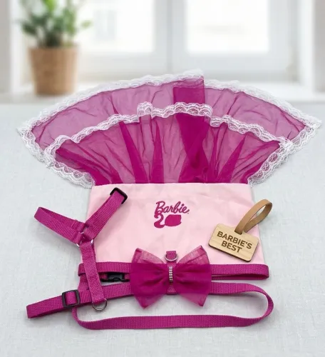 ? Vestido Peitoral Temático Barbie para Pet (Cães ) ?