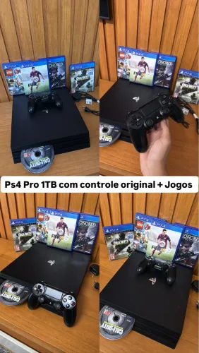 Ps4 Pro 1Tb com controle original + Jogos