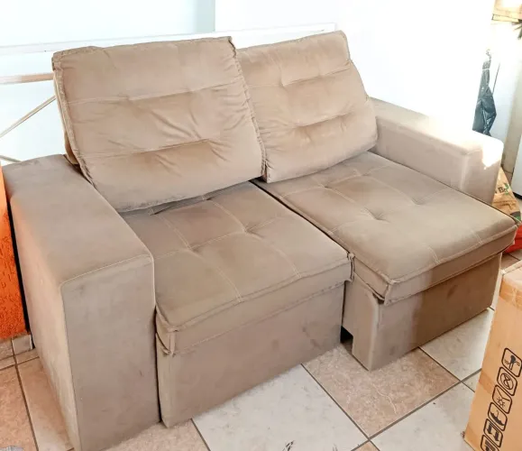 Sofá retrátil e reclinável 3 lugares