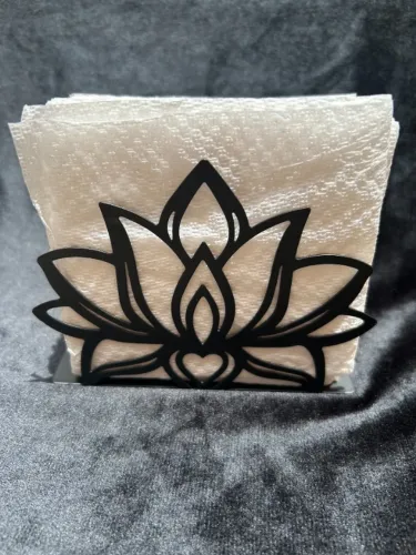 porta guardanapo metal - flor de lótus