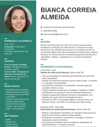 Edito currículo profissional 