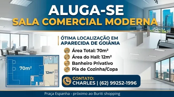 Sala comercial para aluguel