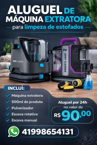 Aluguel de Máquina Extratora para limpeza de Estofados 