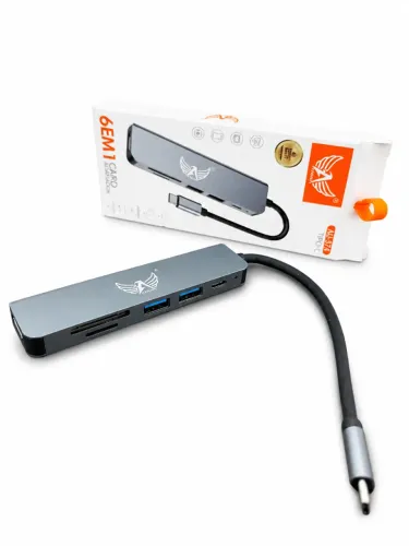  Adaptador Hub 6 em 1 Tipo C -SB/4K HD (RECEBA EM CASA)