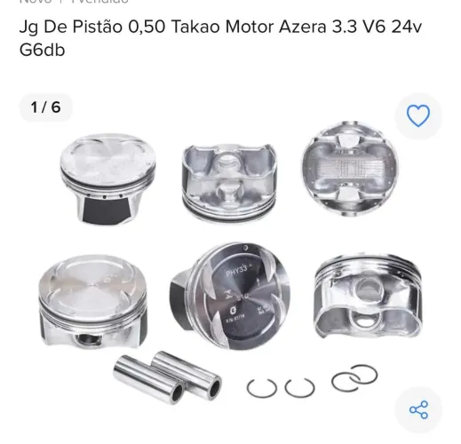 Jogo de pistão 0.50 e 1.0 milímetro para motor Azera, Santa Fe, Sorento.