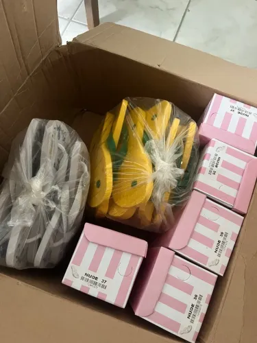 VENDO CAIXA COM 22 CHINELOS E 5 RASTEIRINHA.