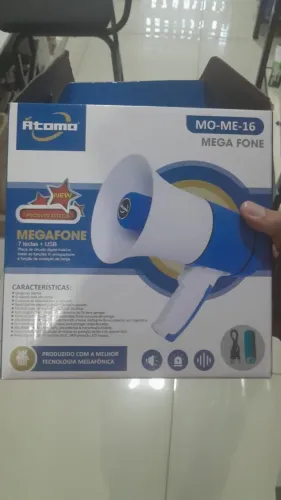 Megafone com usb e 7 teclas de 15w com distância de ate 500m