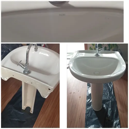 Pia com torneira para banheiro