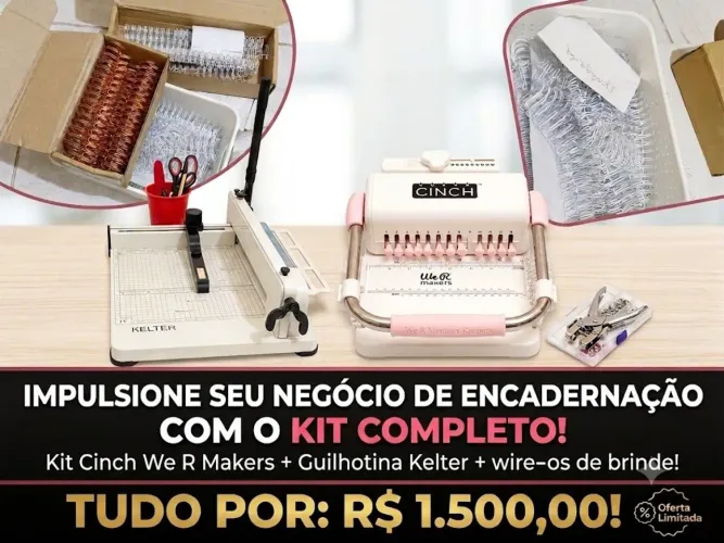 GUILHOTINA+FURADOR+ALICATE E ILHÓS + WIRW-OS DE BRINDE. 