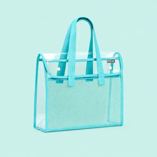 Bolsa Pasta Organizadora Transparente A4 Grande Portátil Expansível Dupla Repartição Bag