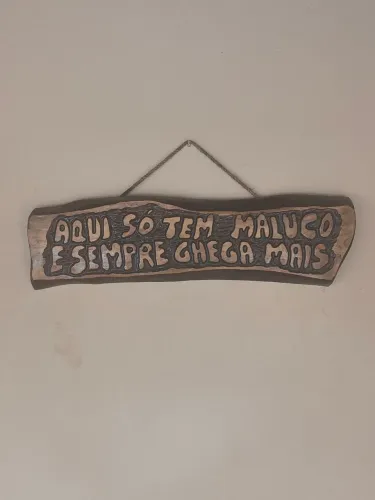 Placa decoração área lazer churrasco sala varanda