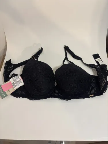 Lingerie Valisere Renda Preta Lindo Conjunto Cinta Liga NOVO