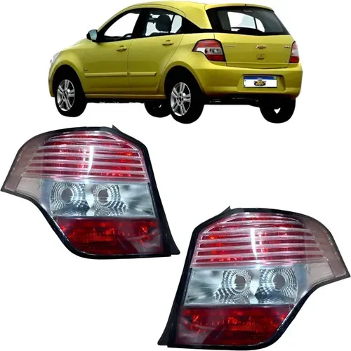 Par Lanterna Traseira Agile 2009 2010 2011 2012 2013 Ambos Lados Bicolor Cristal