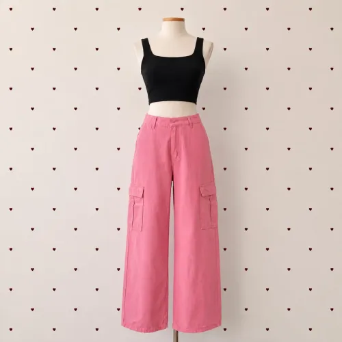 Calça cargo rosa
