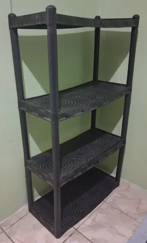 Estante Organizadora Multiuso 4 Andares 150cm Preto Plastico