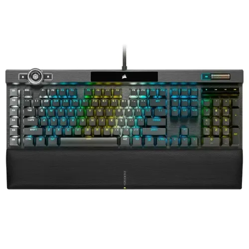 Teclado óptico mecânico gamer K100 RGB ? CORSAIR OPX Switch ? Preto