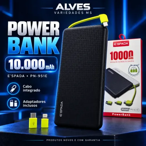Bateria portátil 10000mAh Power Bank