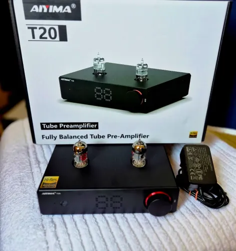 AIYIMA T20 - PRÉ-AMPLIFICADOR HÍBRIDO VALVULADO - IMPECÁVEL<br>