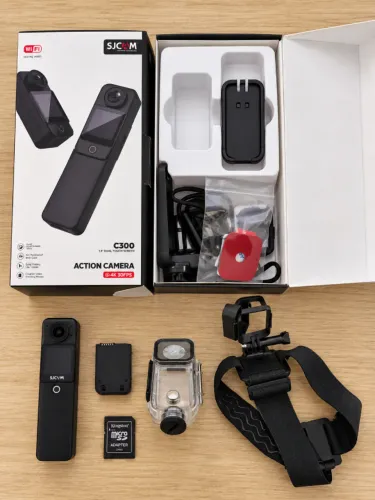 Câmera de Ação SJCAM C300 4K + Kit Completo + Suporte de Cabeça