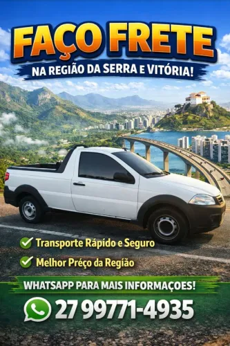 Faço frete na região da serra e vitória