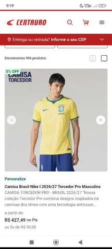 Camisa oficial Seleção brasileira com etiqueta