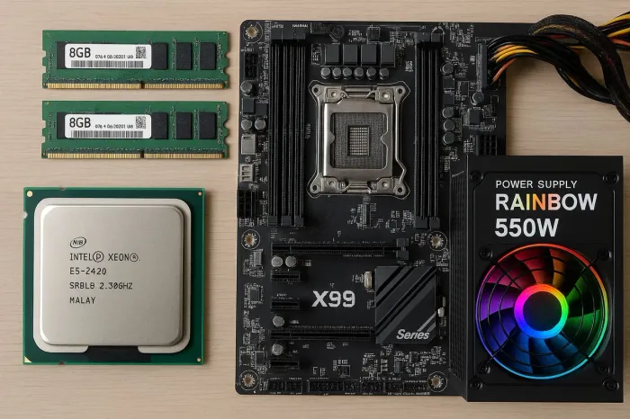 Kit xeon e5 2470 + memória RAM + Fonte Raibow 550 w  foto ilustrativa ..