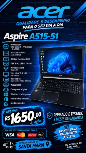 Notebook Acer (i5-SSD-8GB-fullhd)