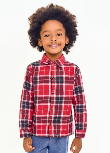 Camisa xadrez unissex (vermelha)