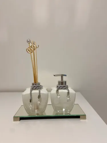 Kit Lavabo Prata Difusor Bandeja