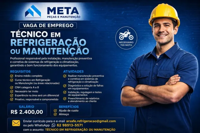 Vaga de técnico em refrigeração