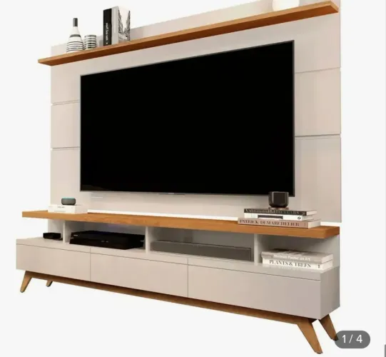 Rack E Painel Germai Vivare Wood Off White / Nature