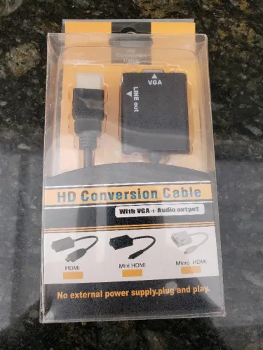 Conversor HDMI para VGA com Cabo de Áudio