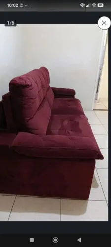 SOFÁ RETRÁTIL RECLINÁVEL RONDOMOVEIS VELUDO TRIUNFO CANELA