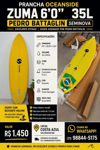 Prancha de Surf Oceanside Zuma 6'0" 35L | Foguete ? | Seminova