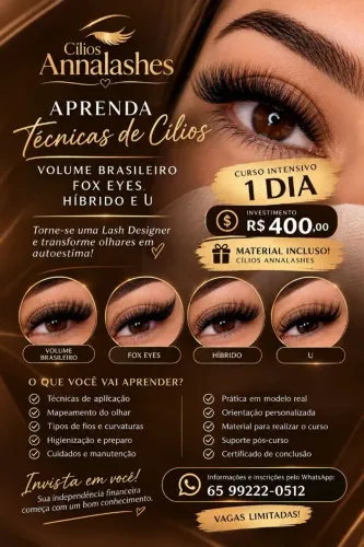 Cursos de cílios e sobrancelhas
