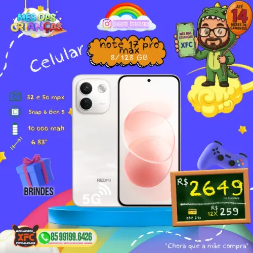 Note 17 pro e 17 pro max novos lacrados originais e globais garantia de 14 meses