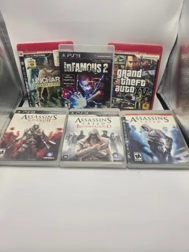 Lote 6 Jogos PS3 Originais (GTA IV, Trilogia Assassin's Creed, Uncharted, Infamous 2)
