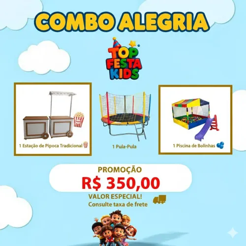 Pula pula, piscina de bolinha, pipoca, e muito mais 