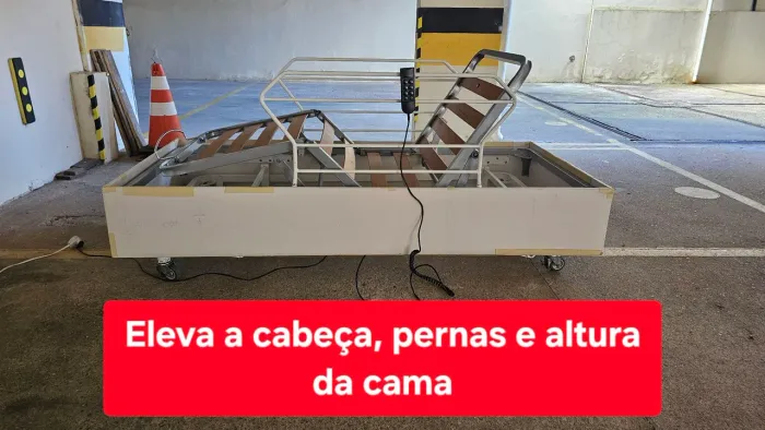 Cama hospitalar elétrica motorizada + colchão c/ capa impermeável anti bactericida 