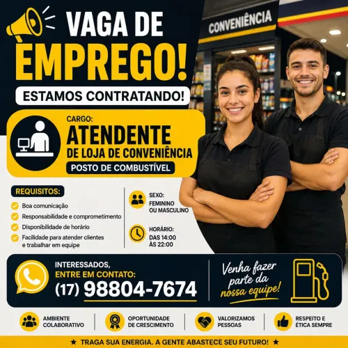 Atendimento loja conveniência