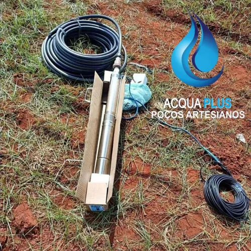 Tudo para Mini Poço Artesiano - Bomba submersa, corda, cano, mangueira, conexões