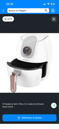 Airfryer NOVO NA CAIXA COM GARANTIA branca com rosê 
