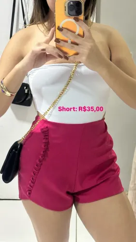 Short de alfaiataria rosa