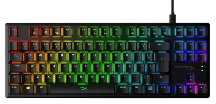Teclado Mecânico Gamer HyperX Alloy Origins Core, RGB, Switch HyperX Red, USB Tipo-C