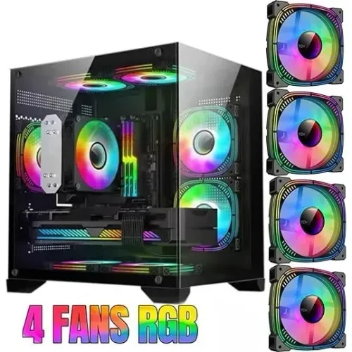 Gabinete Gamer Aquário com 4 fan RGB Hayom GB1790 *NOVA COM GARANTIA*