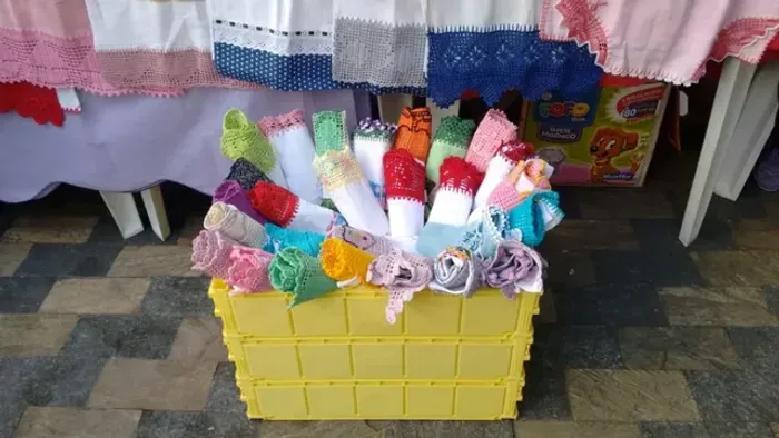Tudo 500,00 - Lote 60 panos de prato com crochê (Novos) - Leia o anúncio